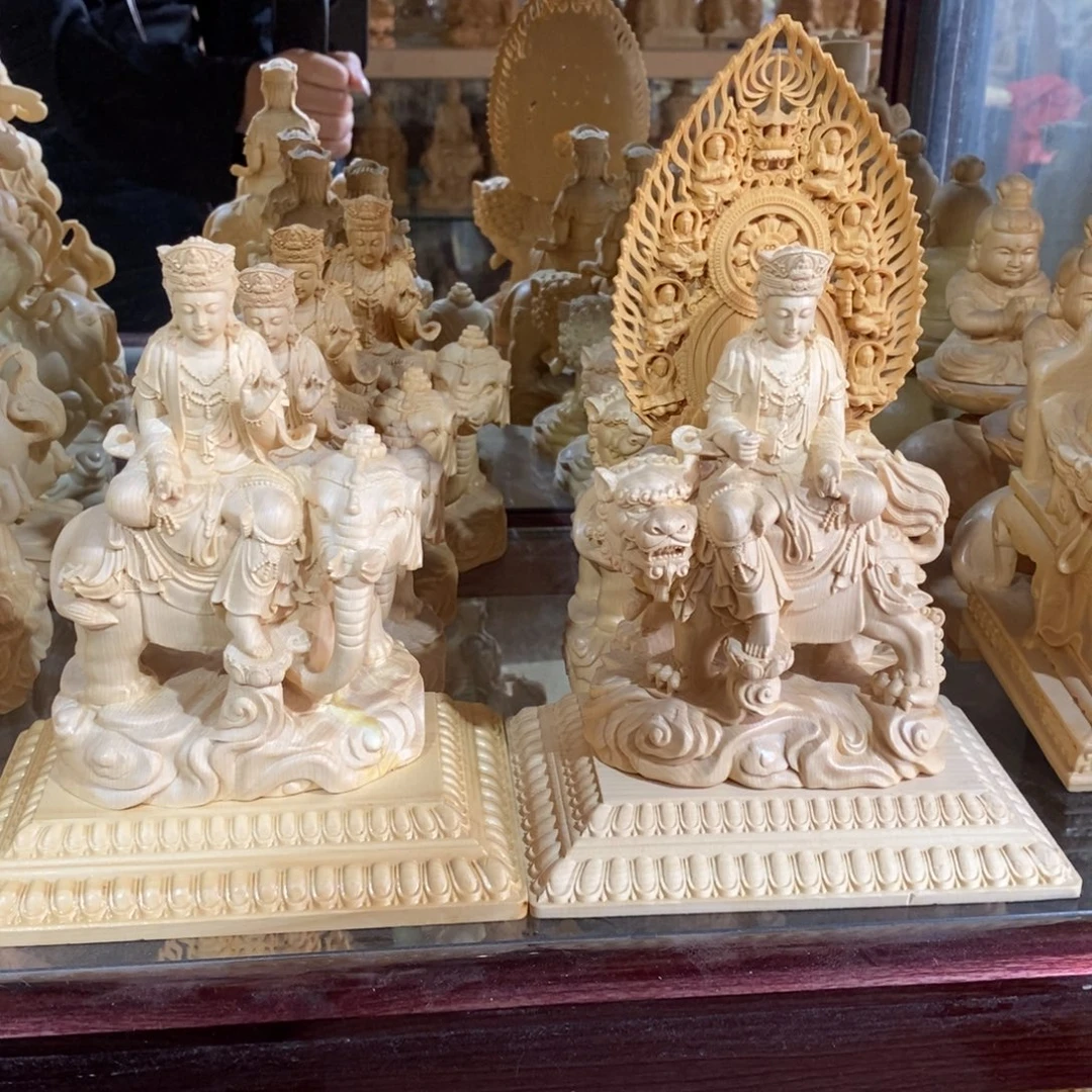 木桧木25高文殊普贤一对