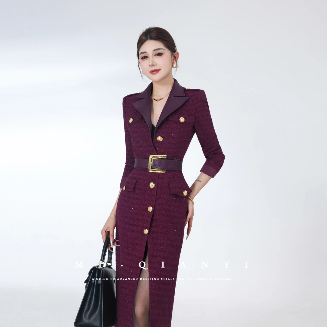 MD定制·杨千亿【理想穿搭】2025冬季新款显瘦休闲长款时尚气质外套