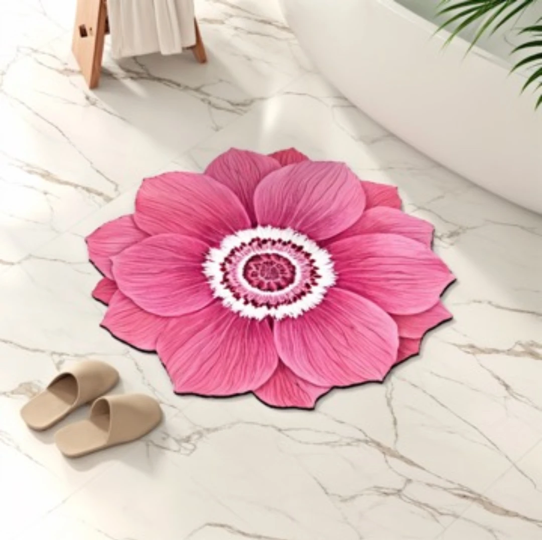 花朵地毯家用床边地垫浴室吸水防滑垫客厅卧室衣帽间脚垫网红地毯