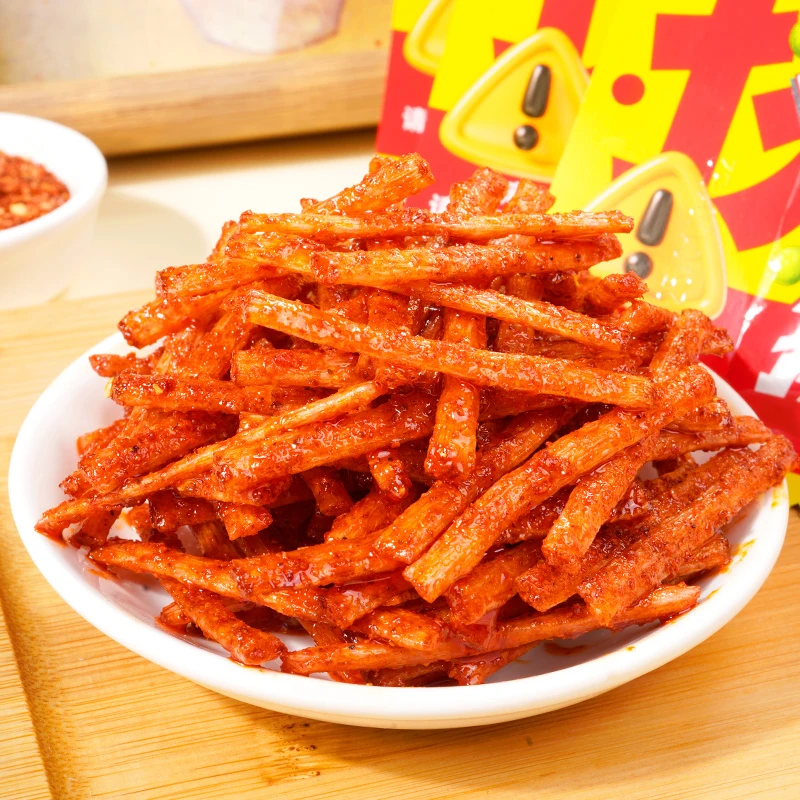 花椒味挑战吃麻辣条平江特产小吃解馋零食五毛钱童年校园网红辣条
