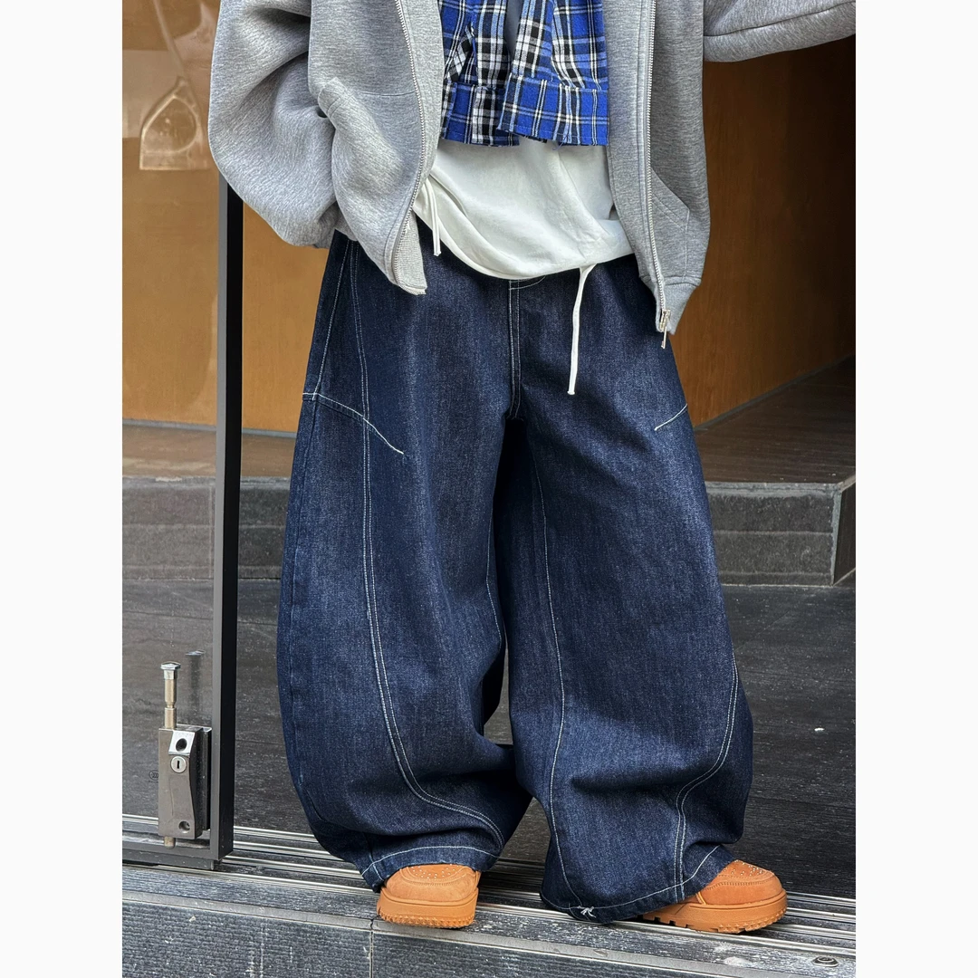 现货THE LUHAN【牛仔很忙】秋季复古弯刀牛仔裤亲子装男童长裤25699