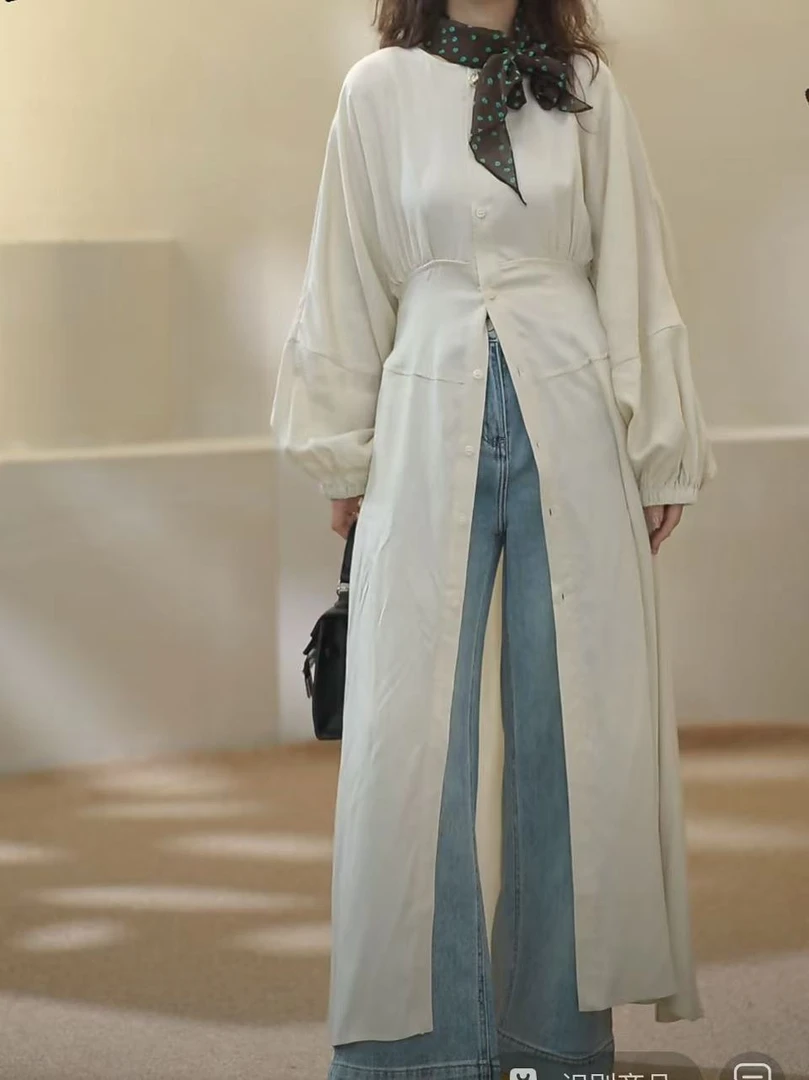 续吉麻衣25-418【守你如初】收腰圆领气质优雅设计感连衣裙