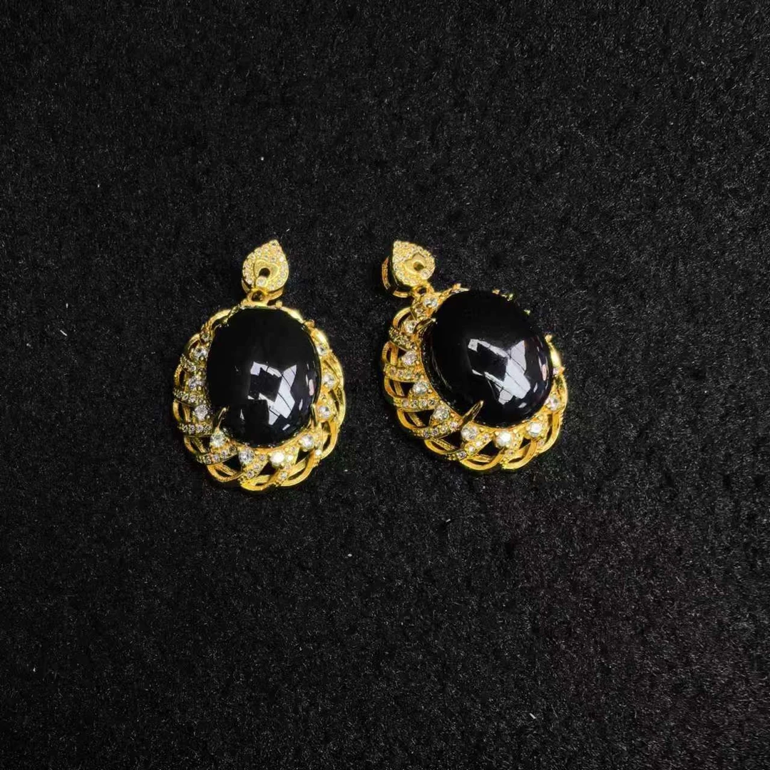 江德洋珠宝HT4383（玉甲）和田玉墨玉蛋面吊坠-配链-多样性只发一件