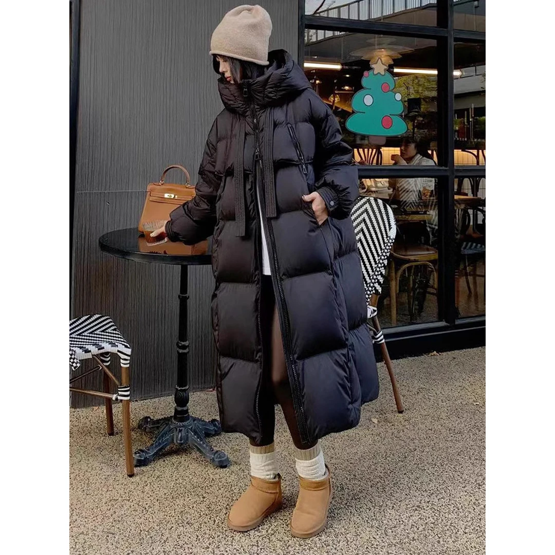 联名韩版长款羽绒服女2025冬新款时尚加厚连帽宽松保暖