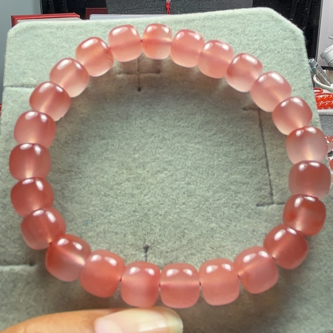 南红玛瑙未镶嵌冰粉手串