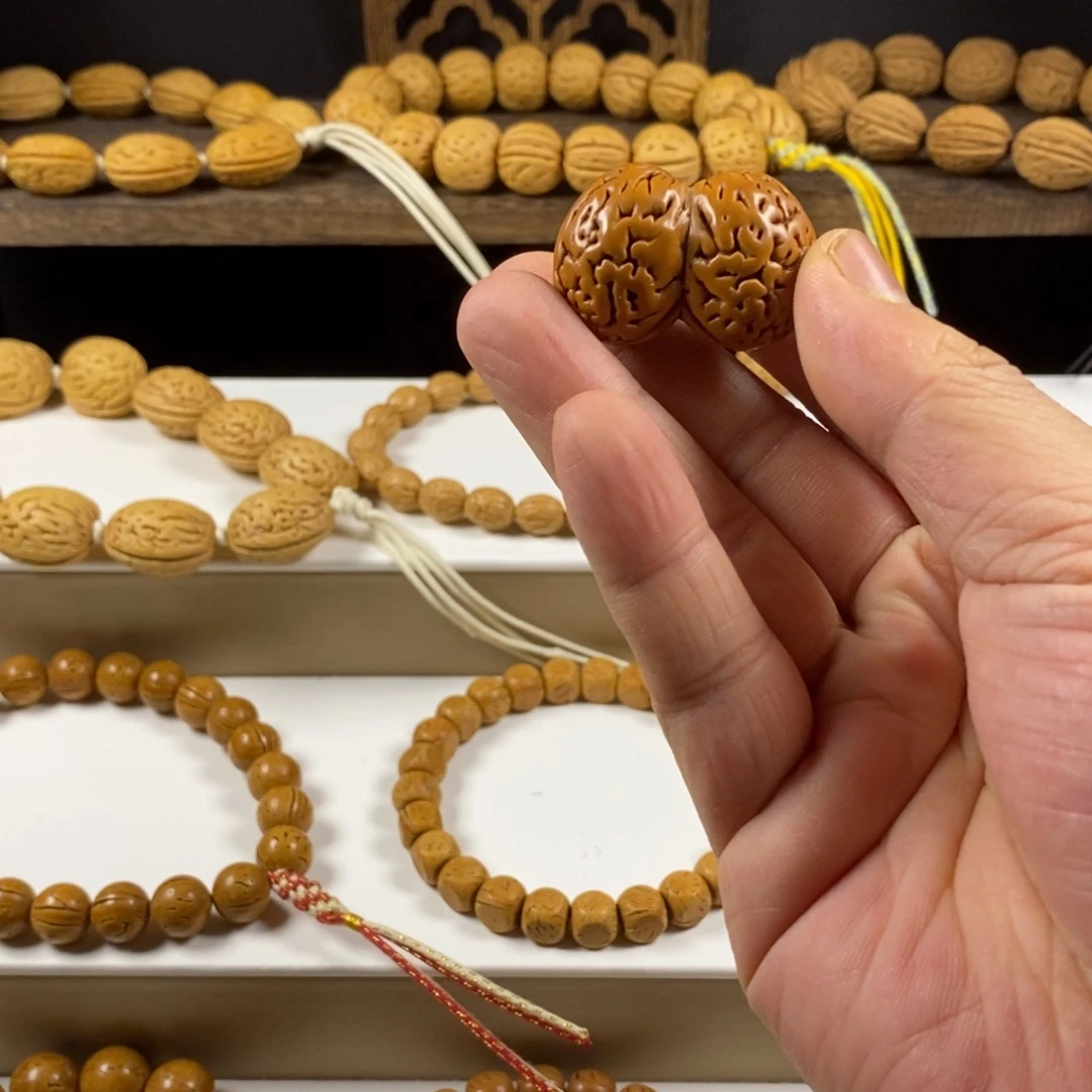 桃核吊坠桃核双棒粘连