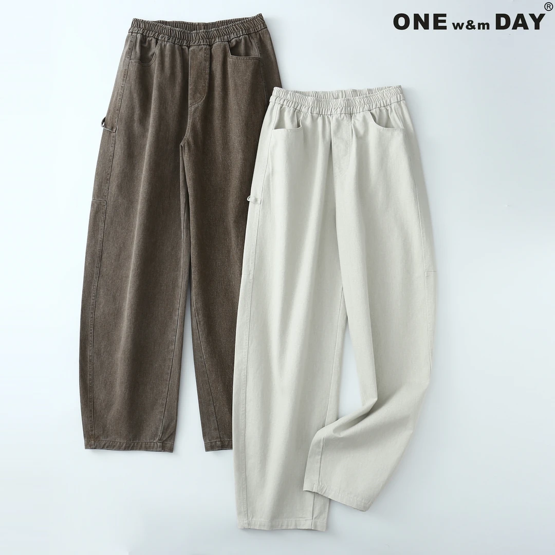 女款重工褪洗弯刀裤336