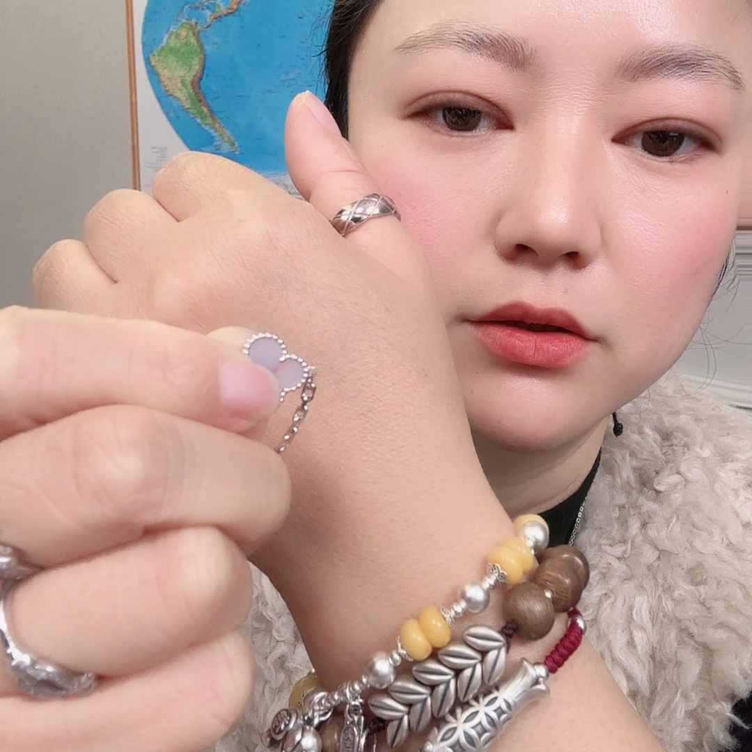 坠链均925银香芋紫手链