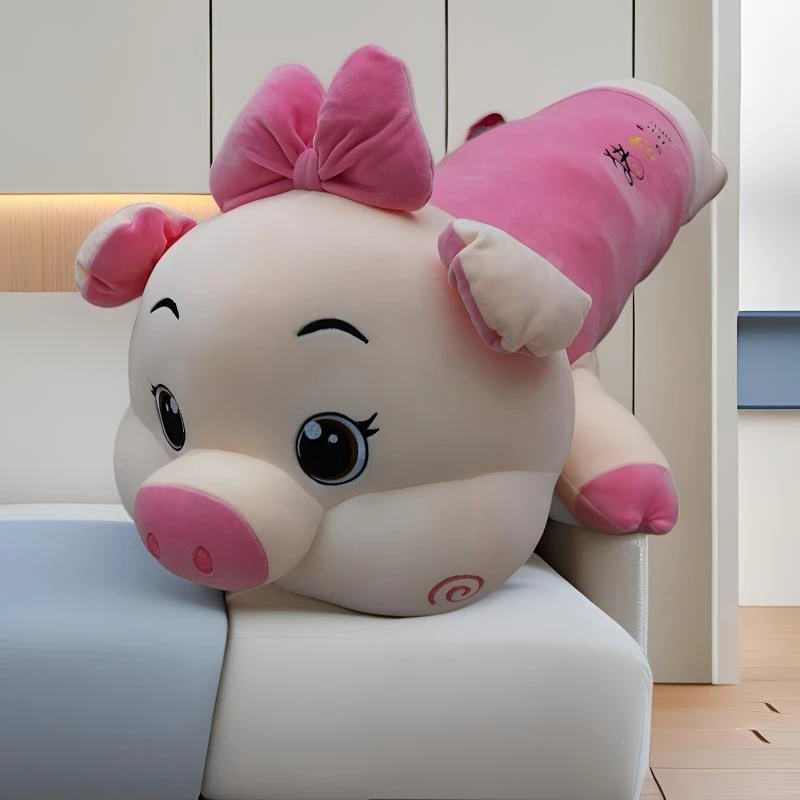 C超大号1.3米趴款蝴蝶猪大号抱枕+1.2米水果毛毛虫