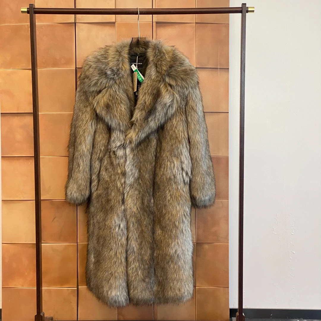 Emporio Armani 高公价座山雕环保皮草大衣/46码/全新原吊/29077