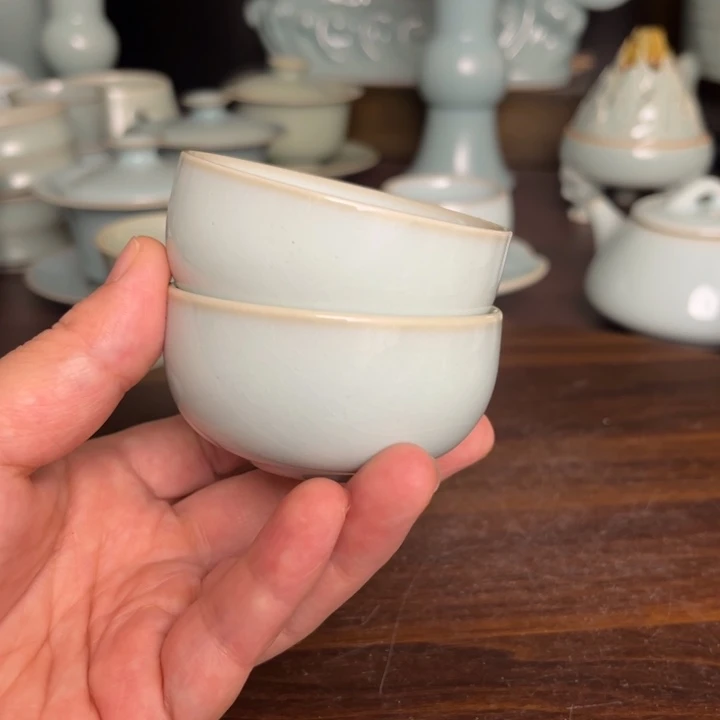 摆件天青小禅定杯2个kkllllllllllllllllllll