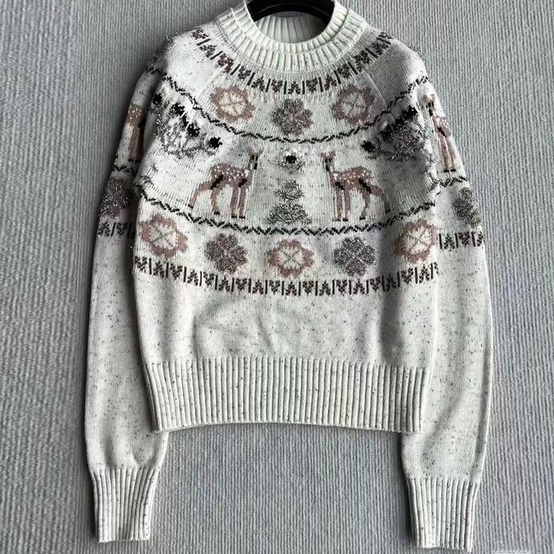 《273》南油高定气质百搭重工刺绣长袖针织