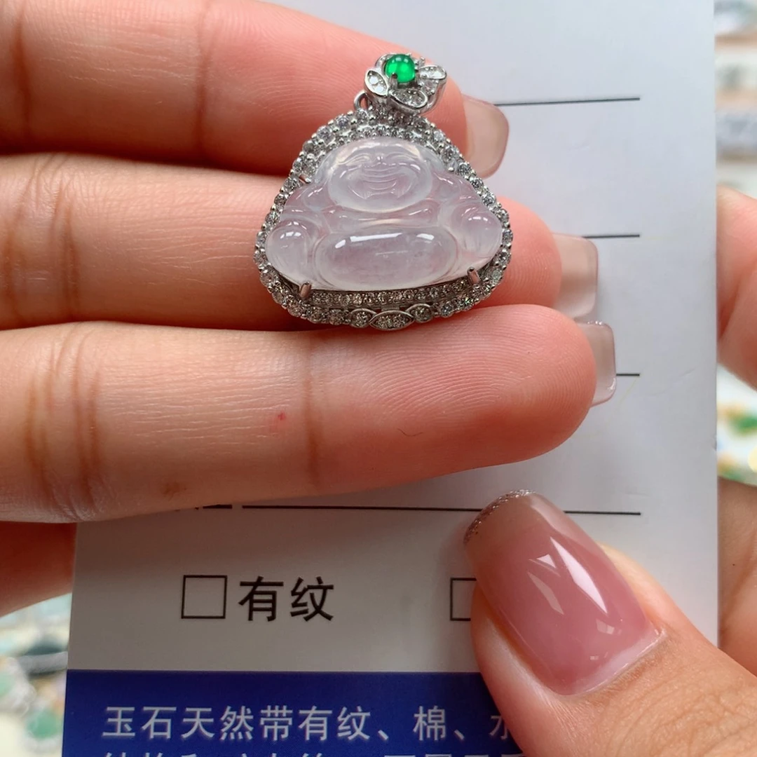 颈饰银S925镶嵌翡翠