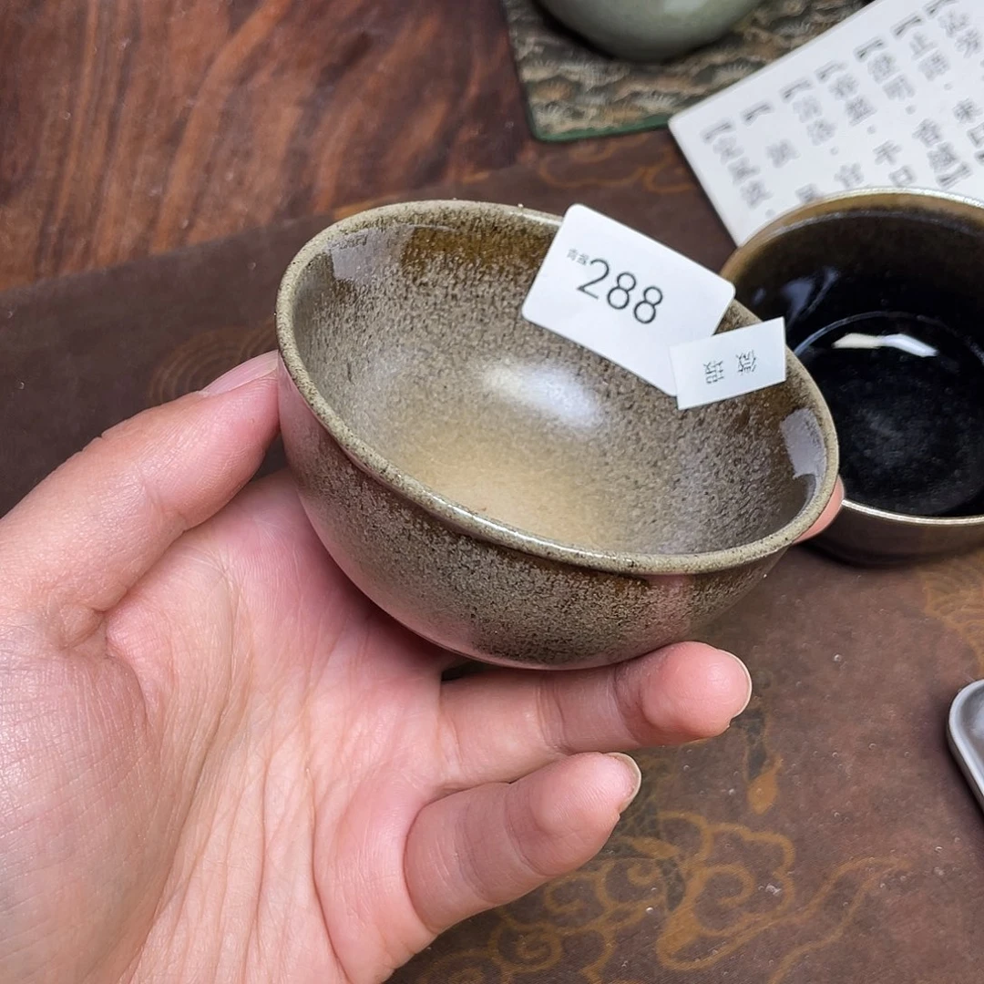 G***志茶盏288 福临号建盏柴烧薄胎微瑕