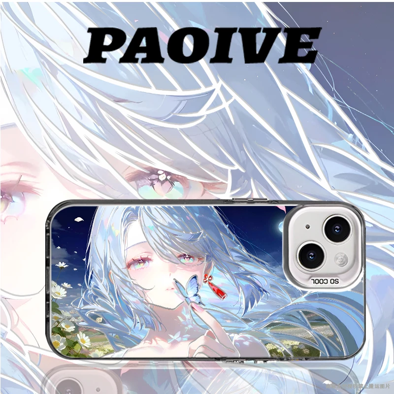 适用苹果华为vivo一加iPhone14小米三星申鹤防摔彩银手机壳