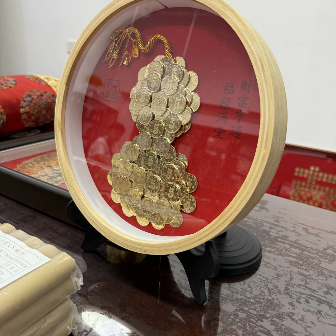 鸿运葫芦发财摆件大吉开业礼物手工diy相框客厅玄关装饰招财送人