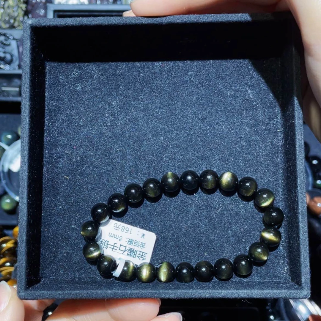 【闪购商品】黑曜岩手链未镶嵌文*