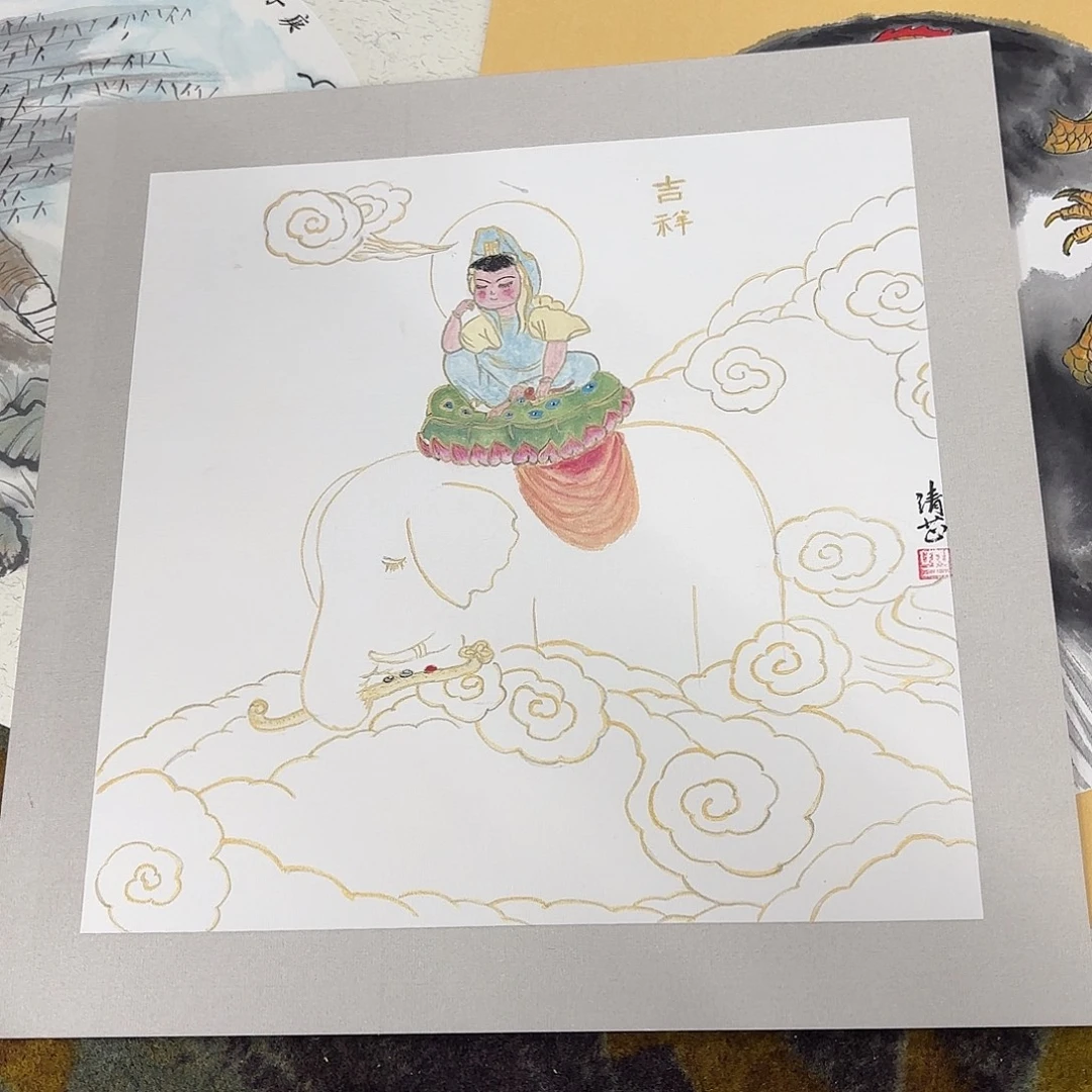 国画38-38卡纸作品童