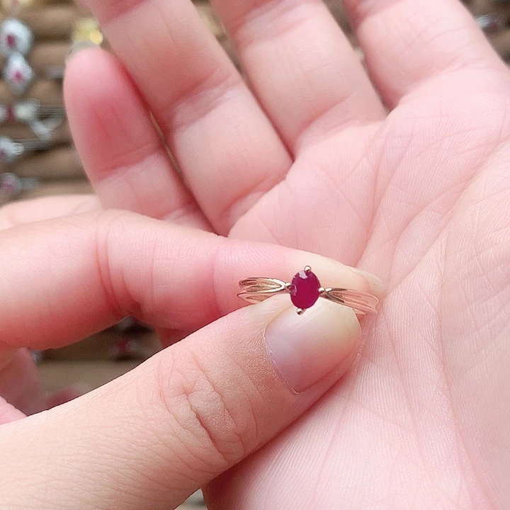 银S925镶嵌戒指红宝石
