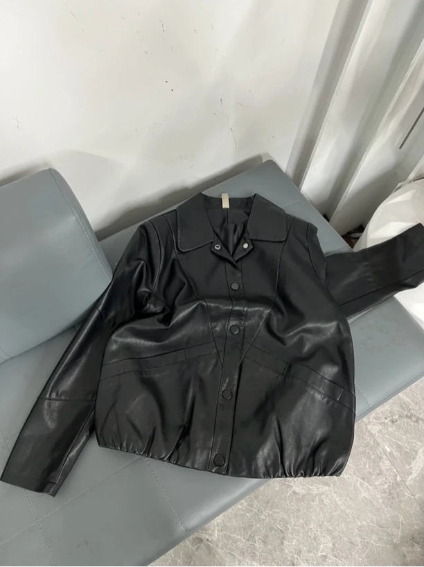 2315韩版蛋白皮PU女外套经典