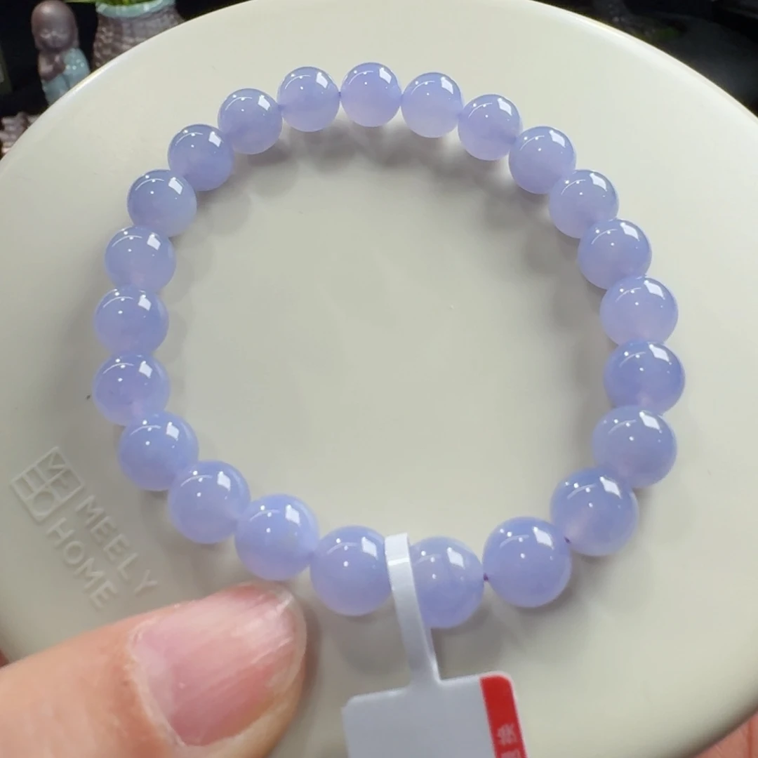 翡翠未镶嵌手链冰浓紫单圈8mm