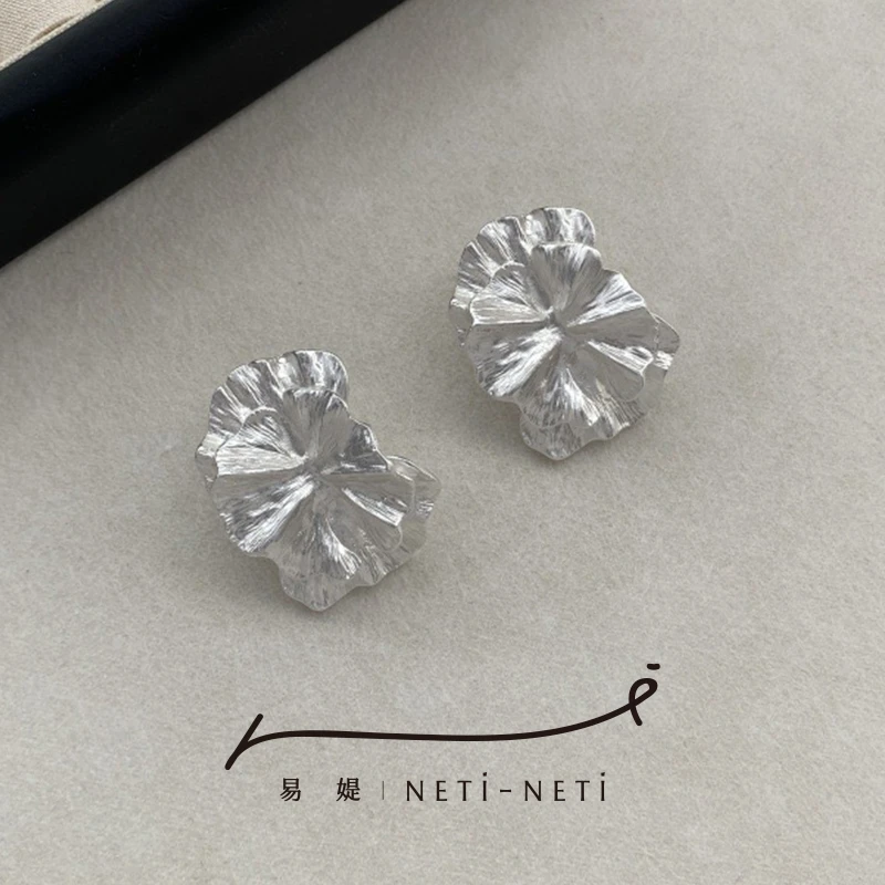 铜合金耳饰 游系列 叠绽 耳钉耳环 小众个性高级