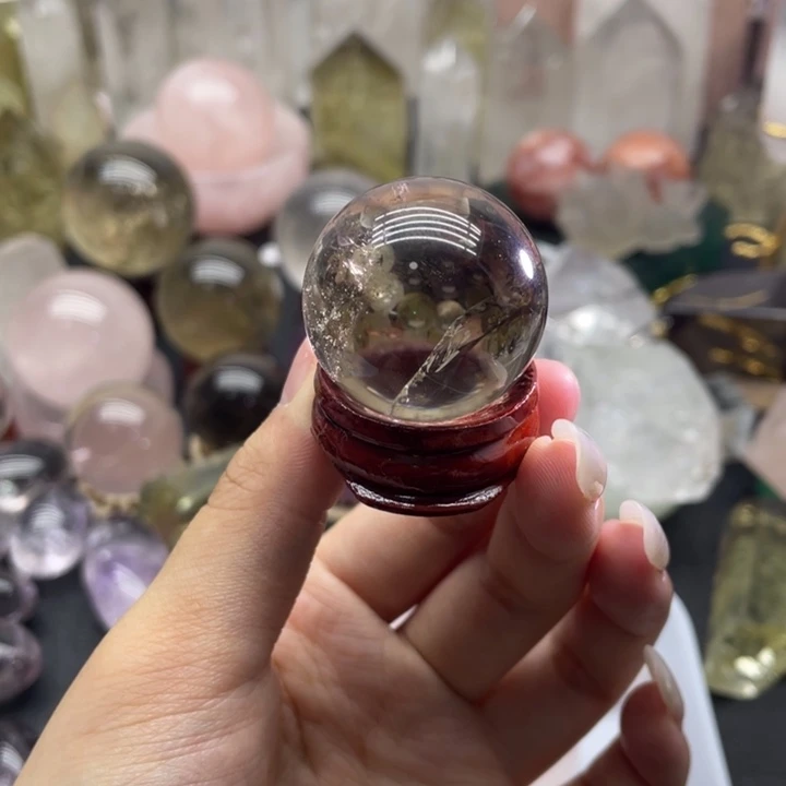 水晶珠宝半成品未镶嵌天然水晶茶水球4