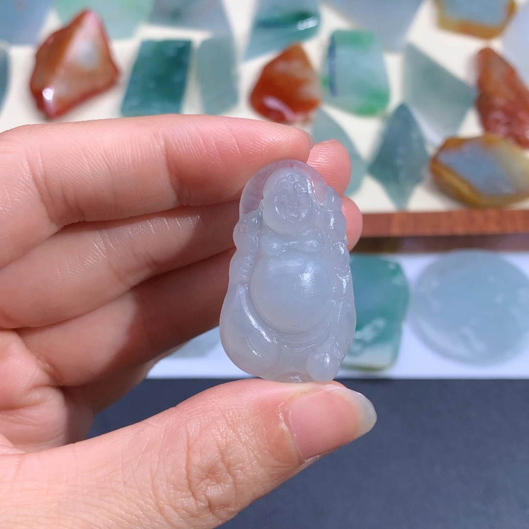 回***笑定制翡翠未镶嵌天然缅甸翡翠包邮包抛光