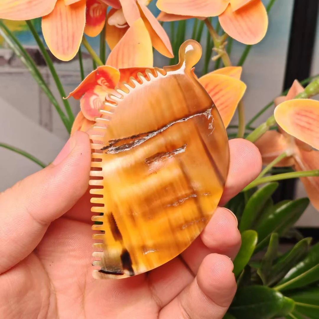 板娘专享 白水牛角原皮常规叶子脸梳284