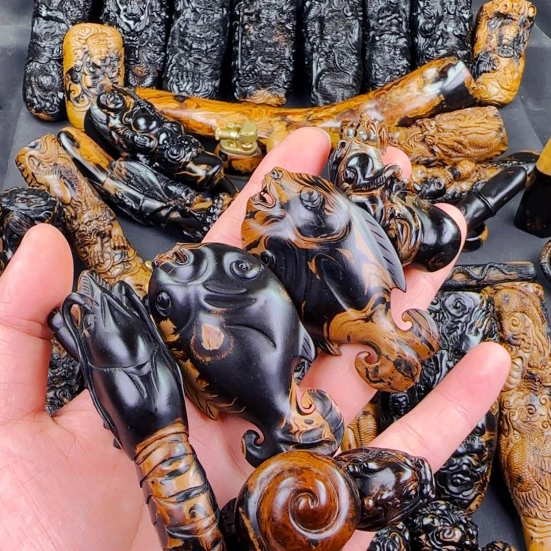 香榧木心*定做雕刻5件，盘玩变色不可退换