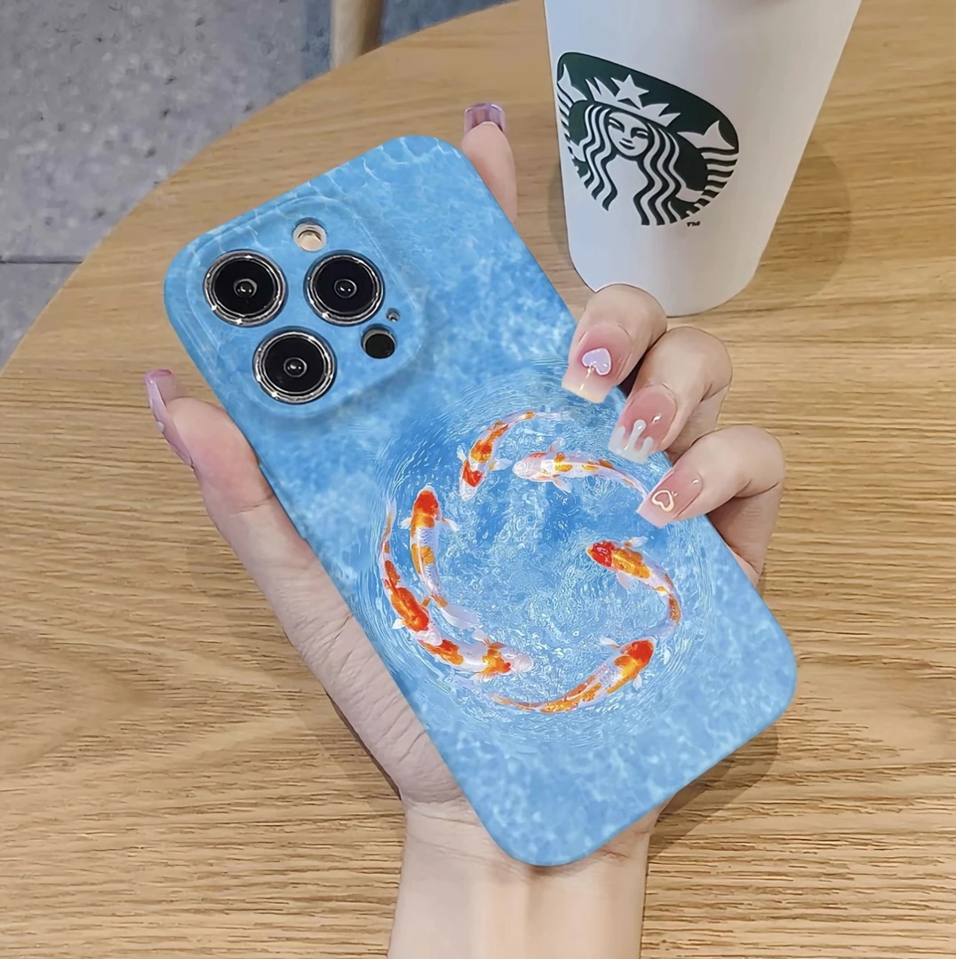好运连连锦鲤适用iPhone16手机壳苹果15小米14/华为创意vivo/oppo