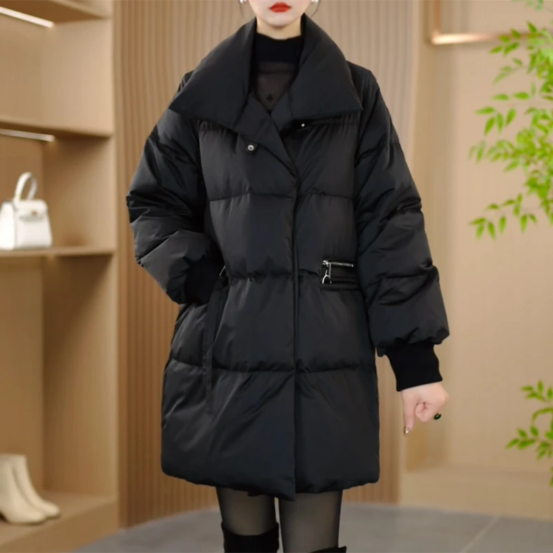 24726-6冬季新款优雅时尚百搭气质显瘦减龄休闲鸭绒羽绒服