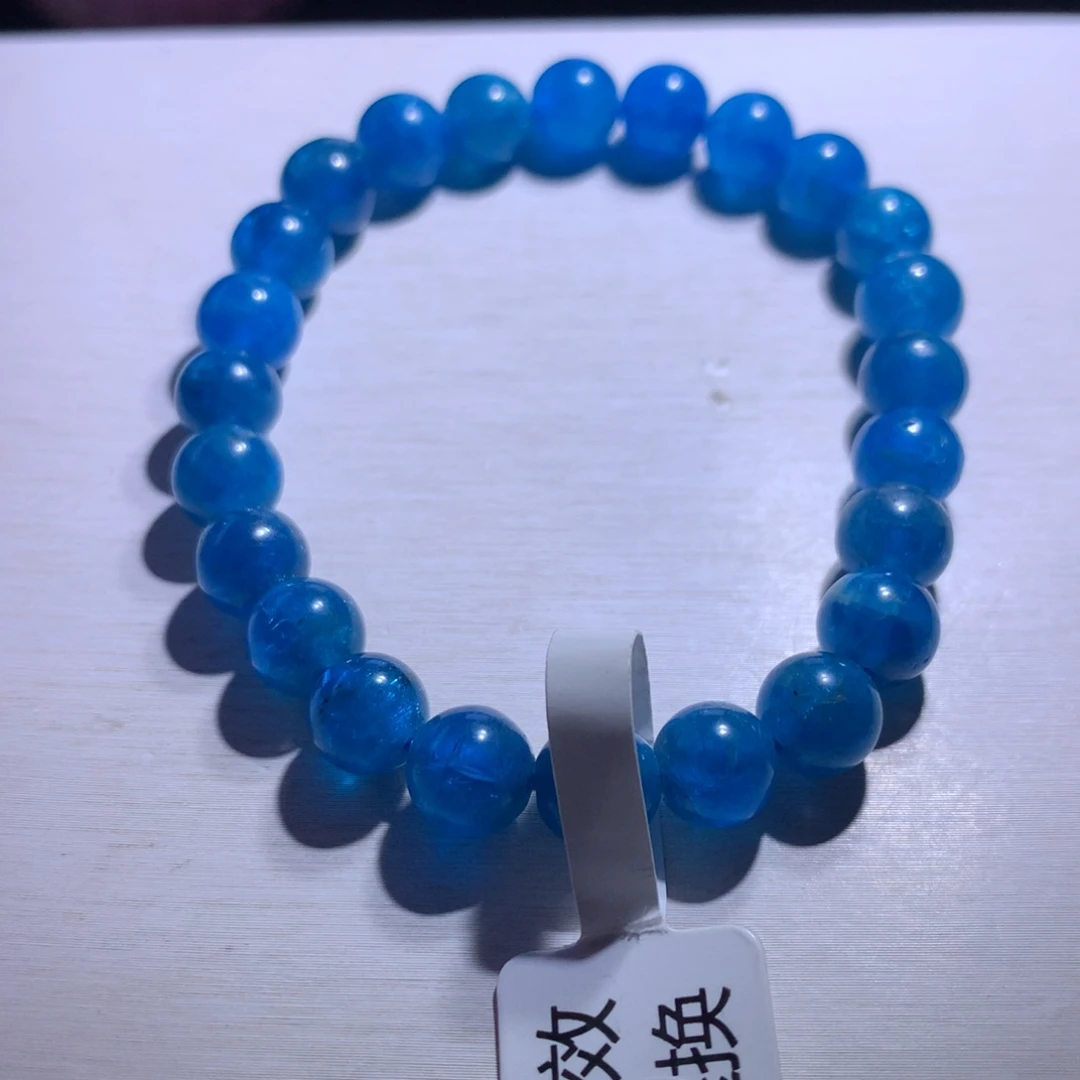 手串银S925镶嵌水晶蓝磷灰8.3m