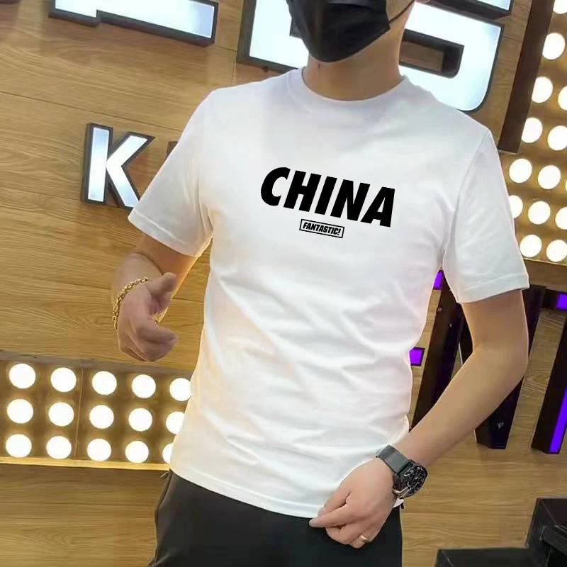 高级感痞帅慵懒风男装男士休闲装短袖男款爆款2025新款圆领T恤