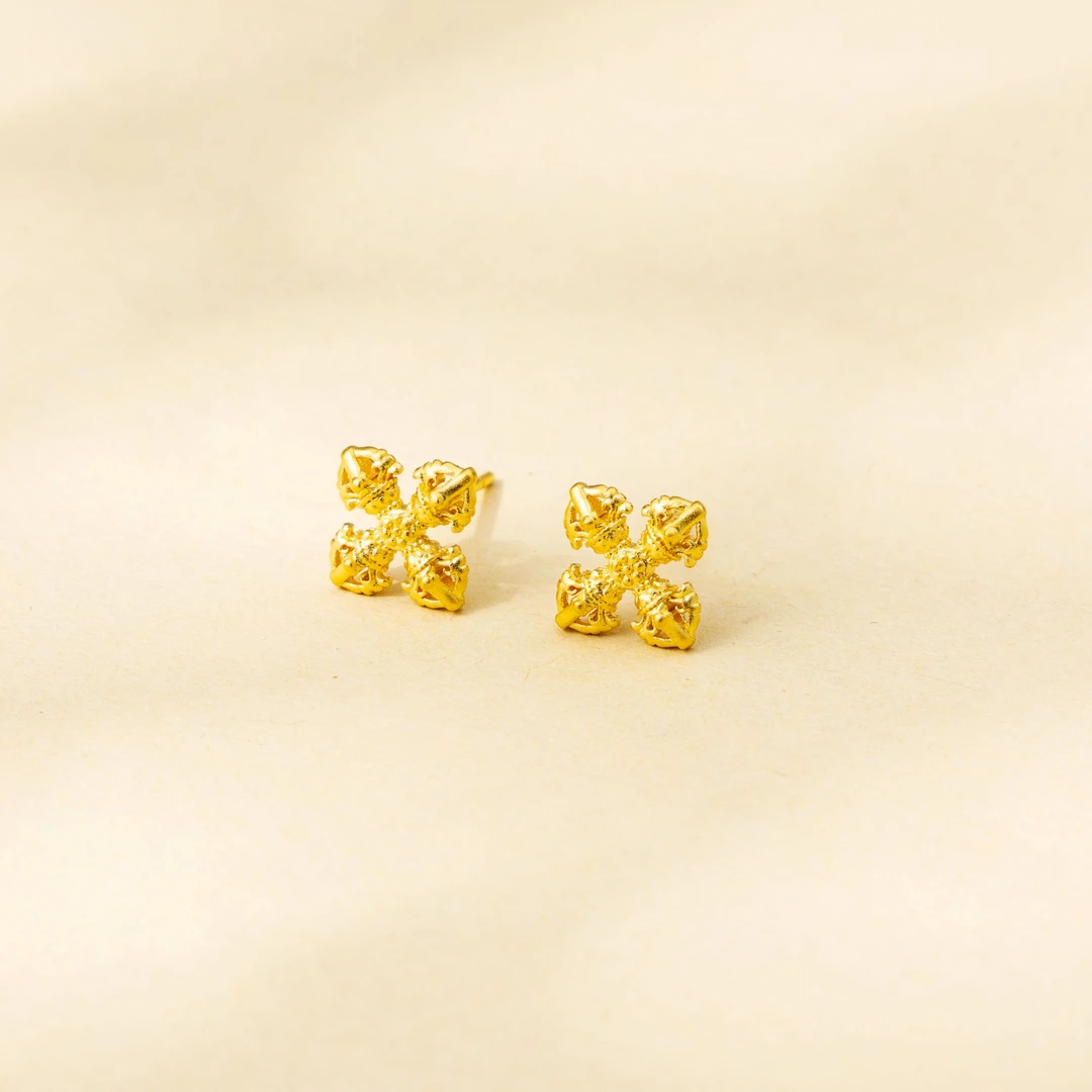 【金刚杵】足金耳饰-LQ49-BK|BZJ4