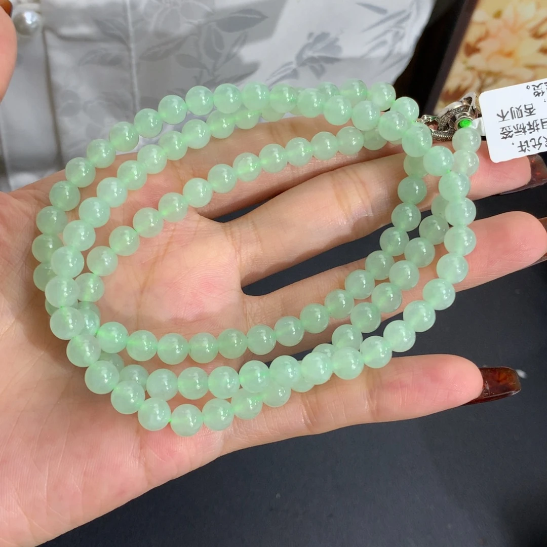 翡翠未镶嵌手串卡6冰胶晴项链