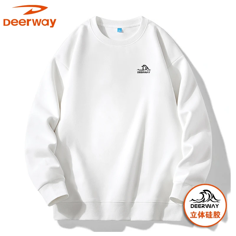 Deerway/德尔惠立体硅胶印花圆领潮牌男秋季休闲长袖卫衣男女同款