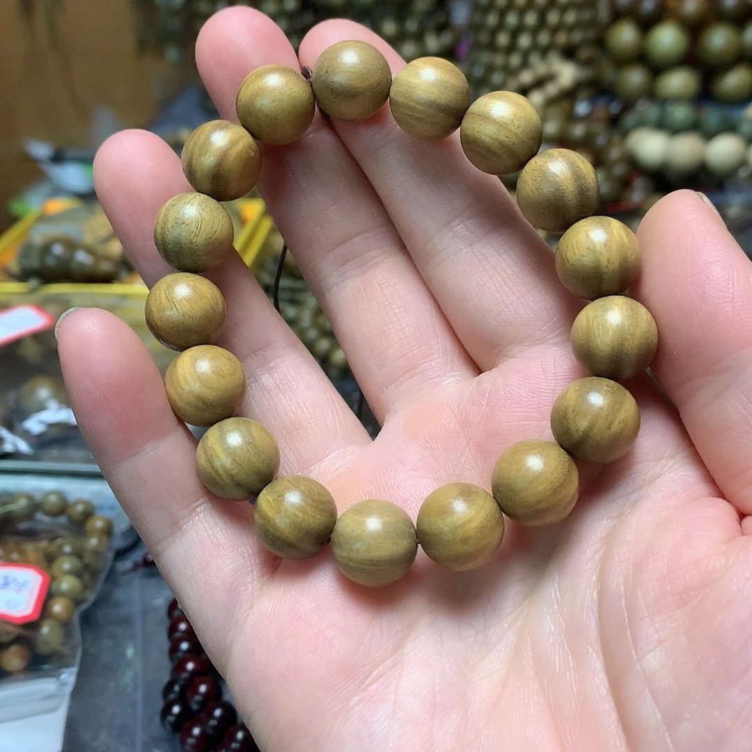 维腊木（绿檀）手串/手链程*军12水波纹