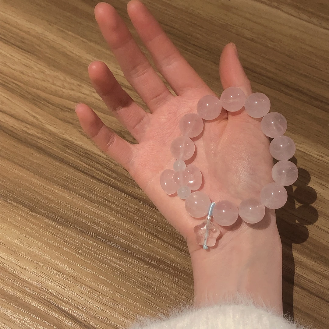 SG1688-［kitty星冰乐］粉水晶海蓝宝白水晶手串均有瑕色差