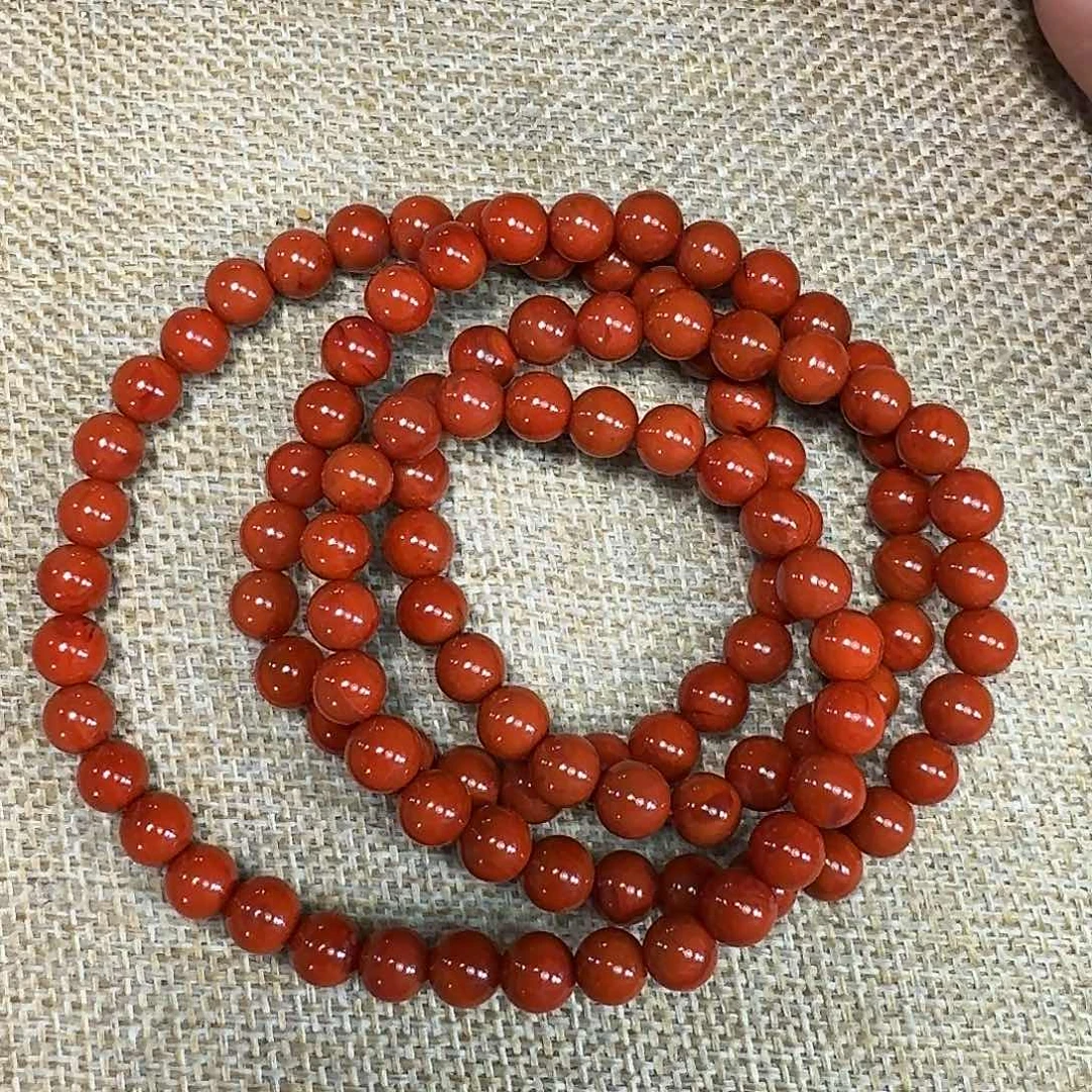 手链未镶嵌南红玛瑙项链多圈原矿南红高品质瓦西柿子锦红7mm