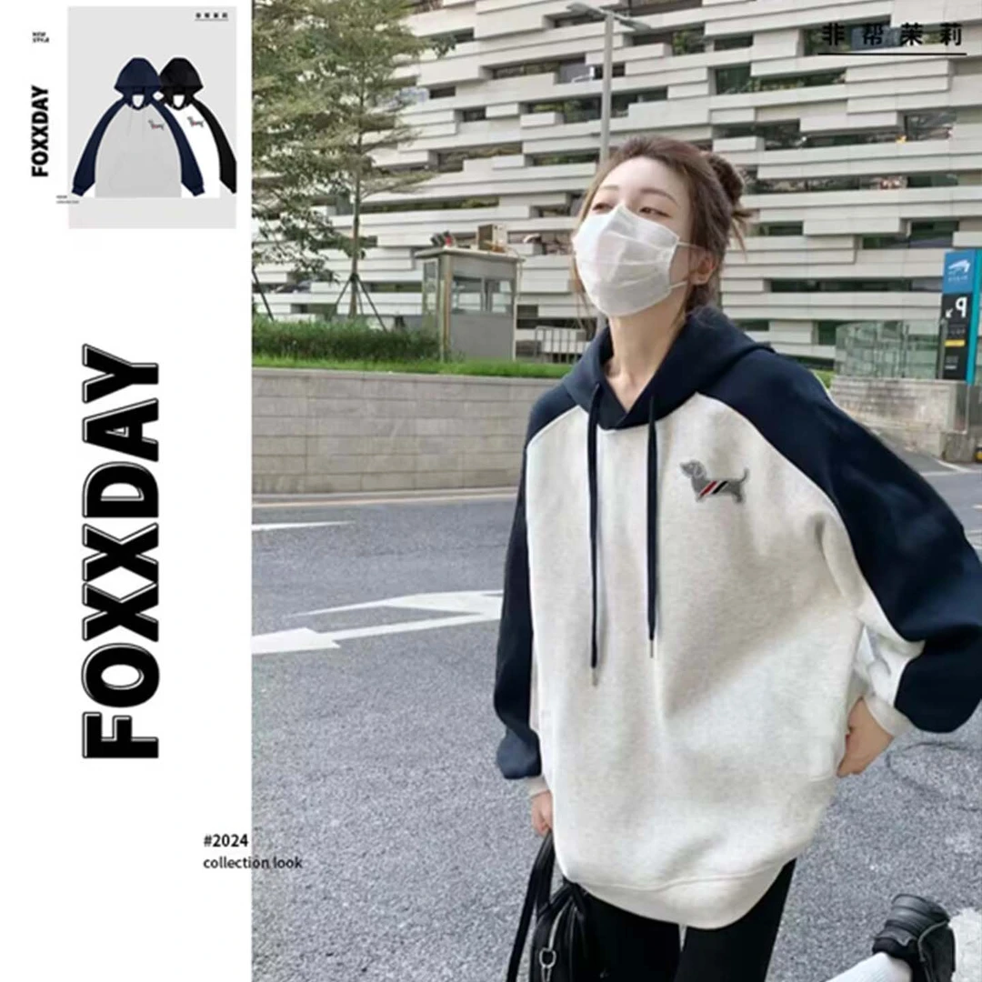FOXXDAY腊肠狗·加绒加厚款狗秋季连帽女套头卫衣休闲秋冬设计感