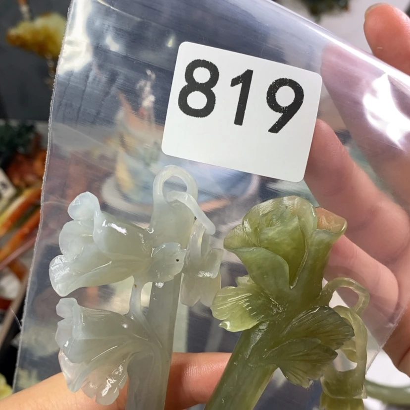 【闪购商品】岫玉发饰未镶嵌个*