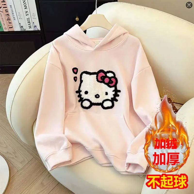 美式复古猫咪粉色连帽卫衣女2025早秋季新款宽松洋气长袖时尚上衣
