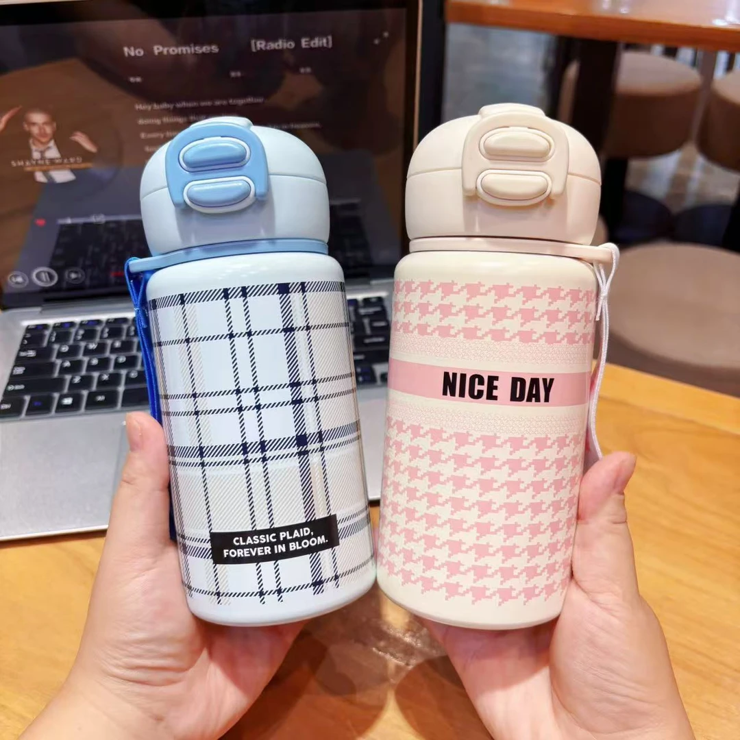 加比兔少女心高颜值双饮杯保温杯316不锈钢水杯子大容量便携水杯