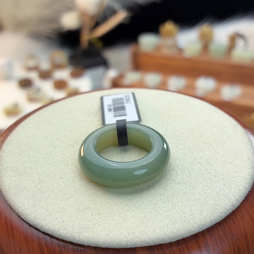 和田玉未镶嵌戒指i117且末蓝泥鳅背15.8mm