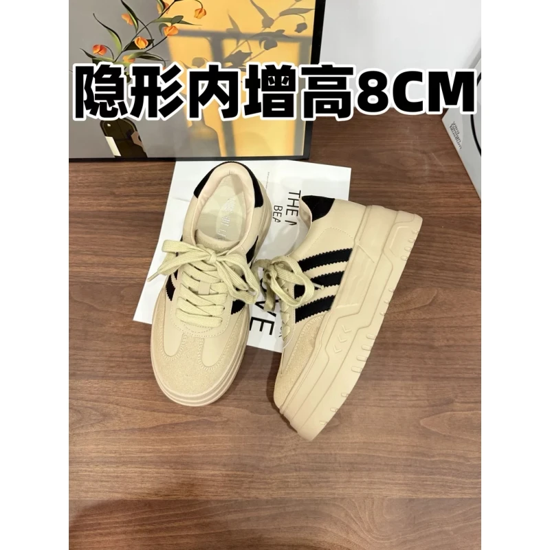 2025超火新款百搭德训阿甘鞋运动休闲鞋女士内增高小白鞋轻便鞋