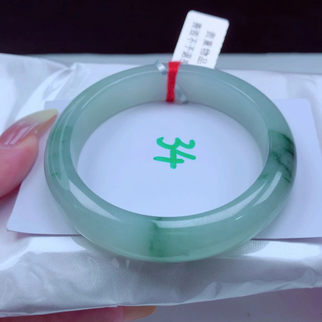 未镶嵌手镯翡翠天然缅甸翡翠A货手镯 34号