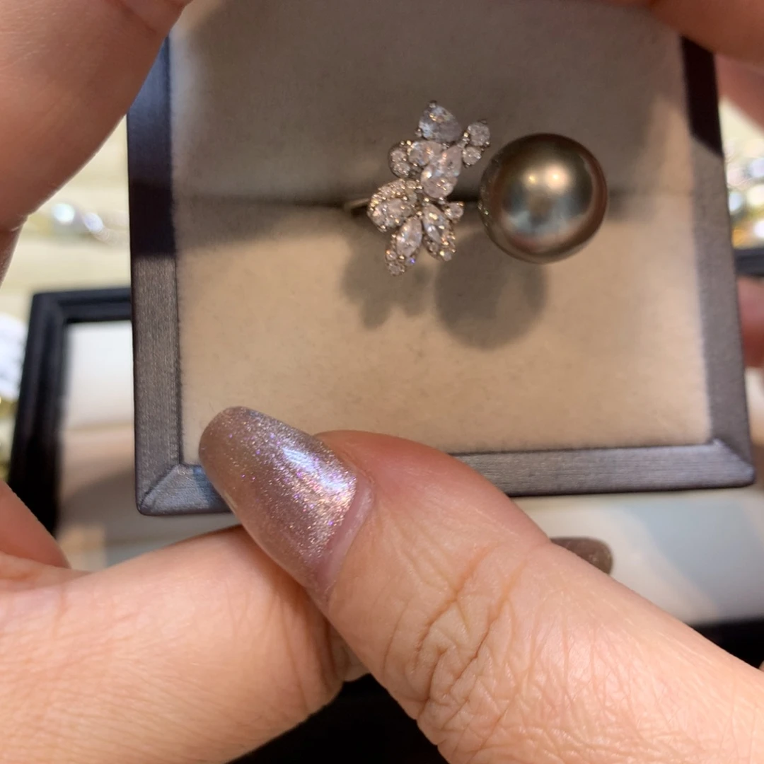 海水珍珠戒指银S925镶嵌