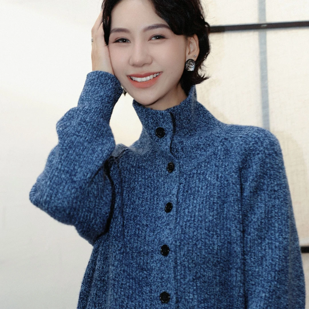 TT设计师【轻寻觅秋】慵懒风新款时尚百搭绵羊毛针织开衫TT190933