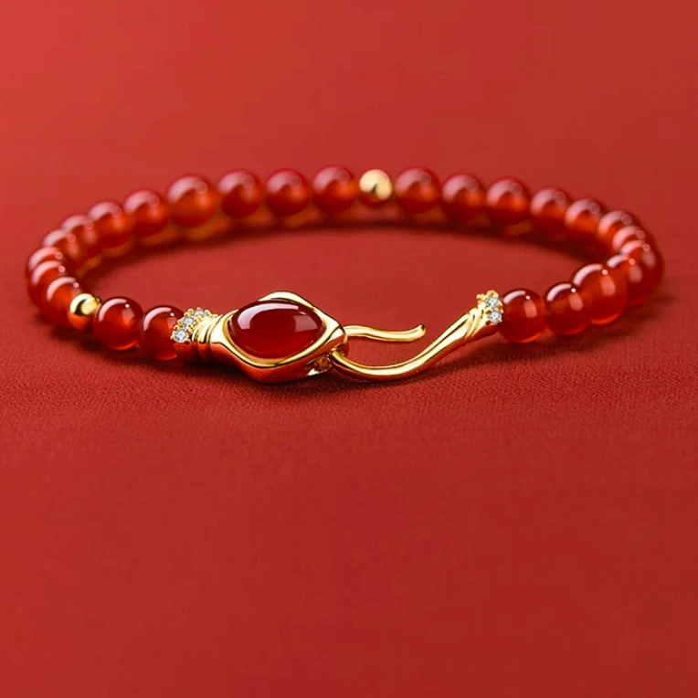 铜合金手链 《货号8879》年款小红蛇手链（链长18）